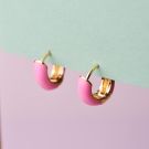 PENDIENTE ARO ESMALTE ROSA ONL