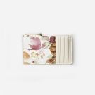 MONEDERO TARJETERO FLORES BEIGE 80028 ONL