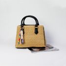 BOLSO MANO RAFIA TRENZADA PQ.FC2121 NEGRO ONL
