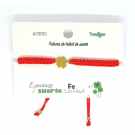 PULSERA HILO TRENZADO ROJO TREBOL