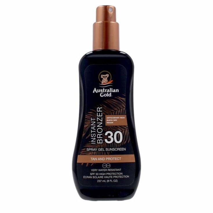 australian gold instant bronzer spray gel sunscreen spf30 237ml australian gold instant bronzer spray gel sunscreen spf30 237ml
