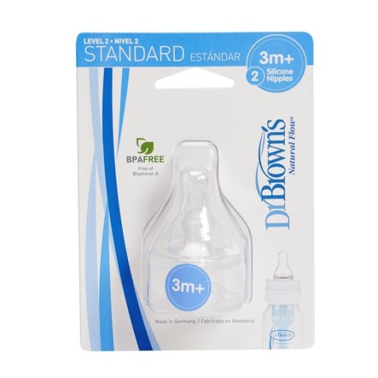 dr. browns tetina silicona boca estrecha nivel-2 3m+ natural flow 2 unidades dr. browns tetina silicona boca estrecha nivel-2 3m+ natural flow 2 unidades
