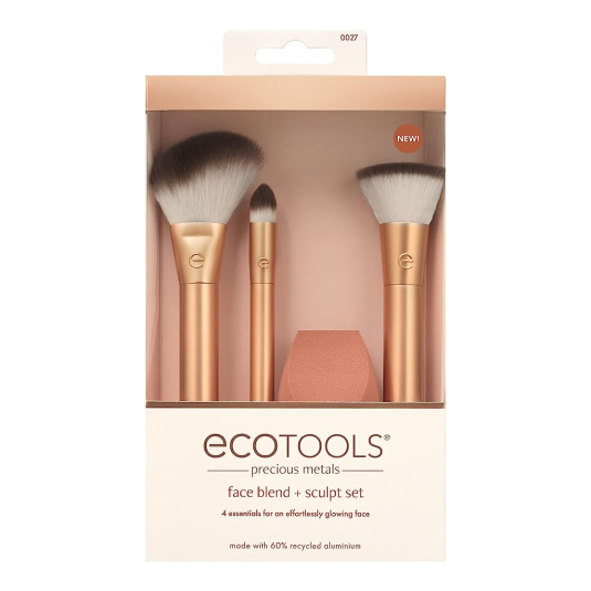 ecotools precious metals face blend + scult set kit brochas rostro