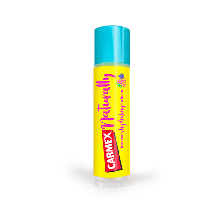 carmex naturally balsamo labia frutos rojos stick 4,25 gr