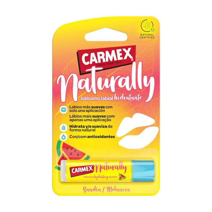 carmex naturally balsamo labia sandia stick 4,25 gr