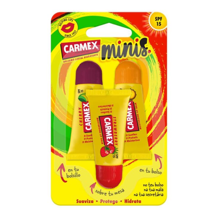 carmex balsamo labios mini tubo 3 unidades