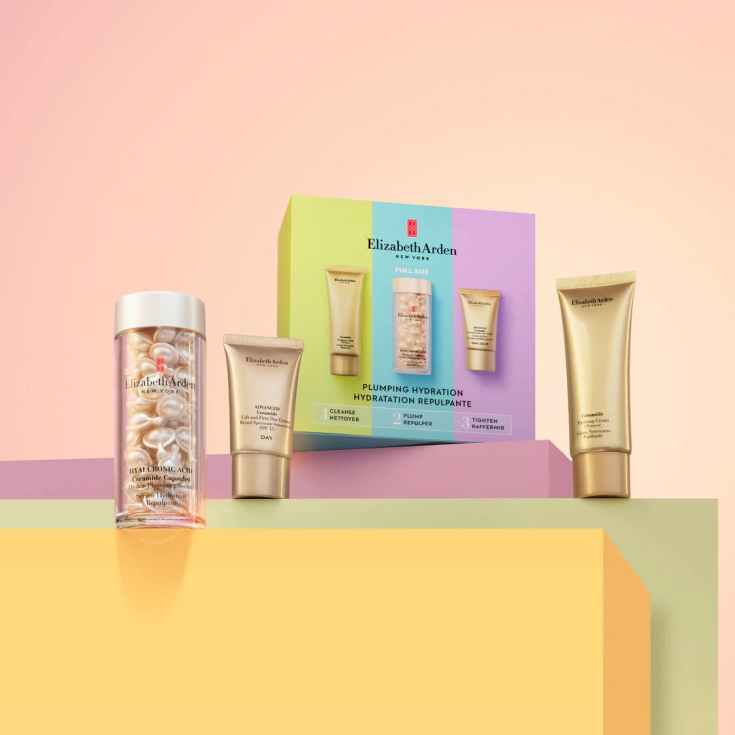 elizabeth arden ceramide ac. hialuronico 60 caps set 3 piezas