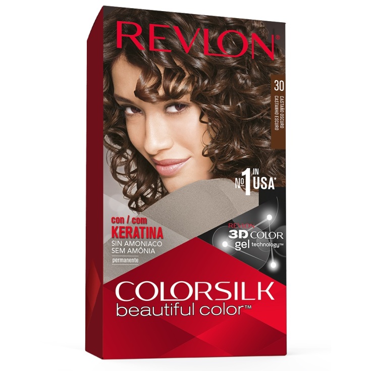 revlon colorsilk 30 castaño oscuro tinte permanente sin amoniaco