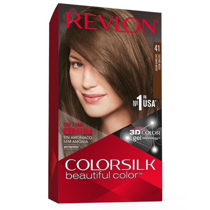 revlon colorsilk 41 castaño medio tinte permanente sin amoniaco