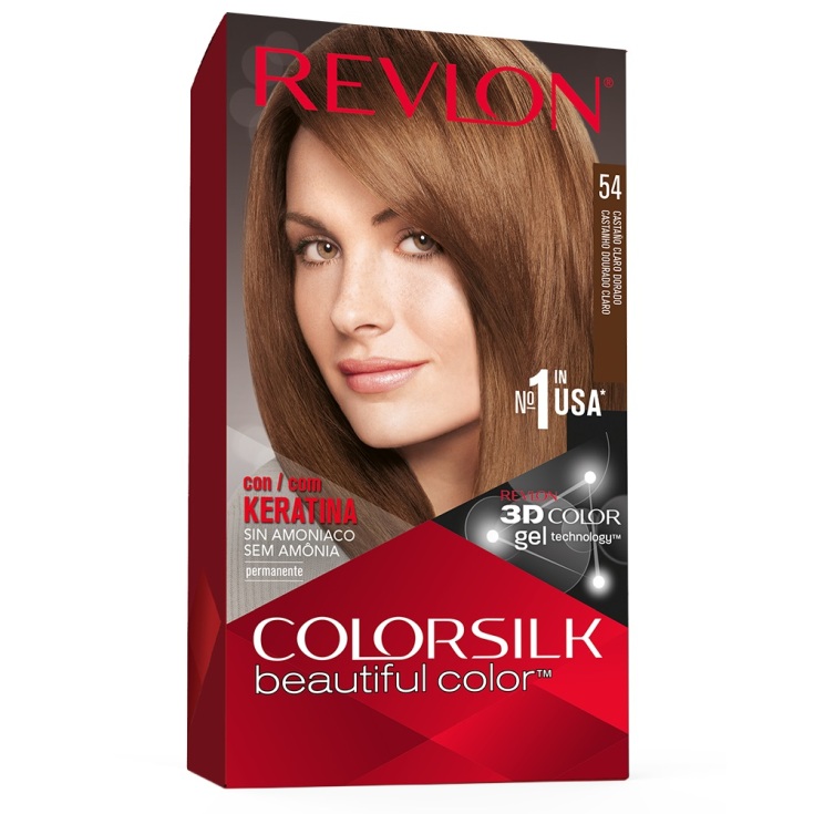 revlon colorsilk 54 castaño dorado claro tinte permanente sin amoniaco