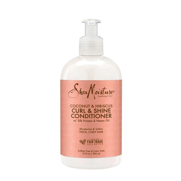 shea moisture coconut & hibiscus curl & shine conditioner 384ml