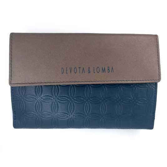devota & lomba cartera solapa mediana azul bicolor