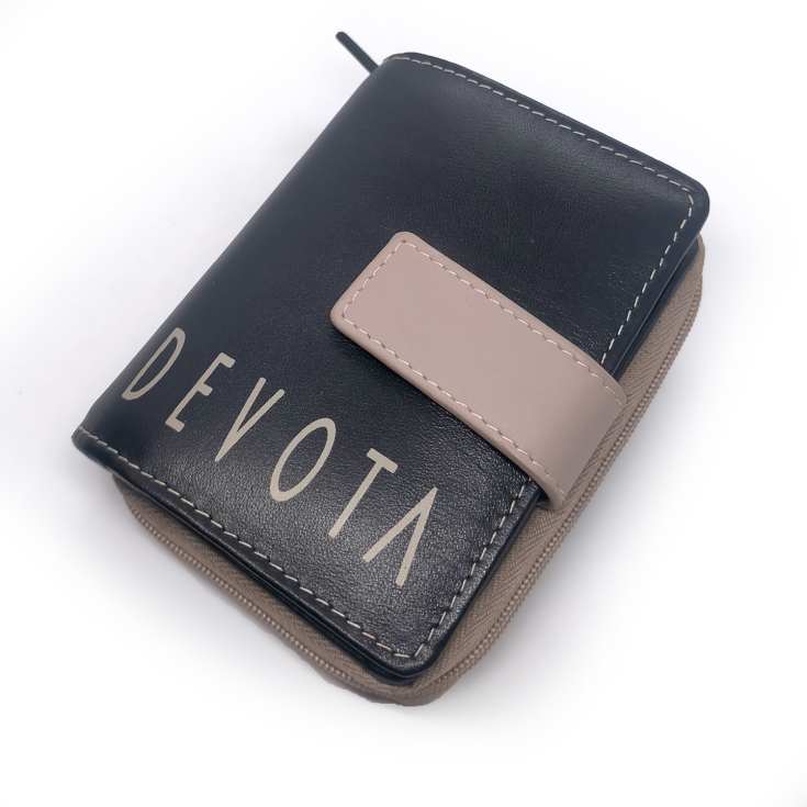 devota & lomba cartera monedero bicolor negra