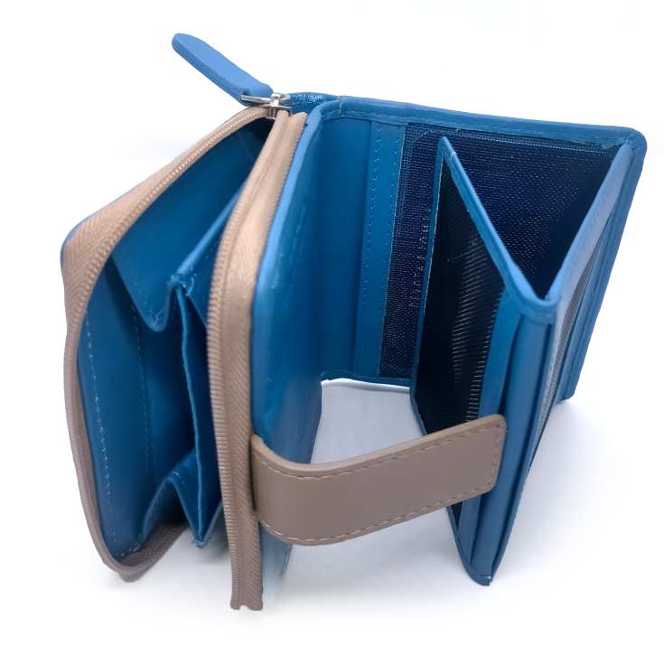 devota & lomba cartera piel vertical azul cielo