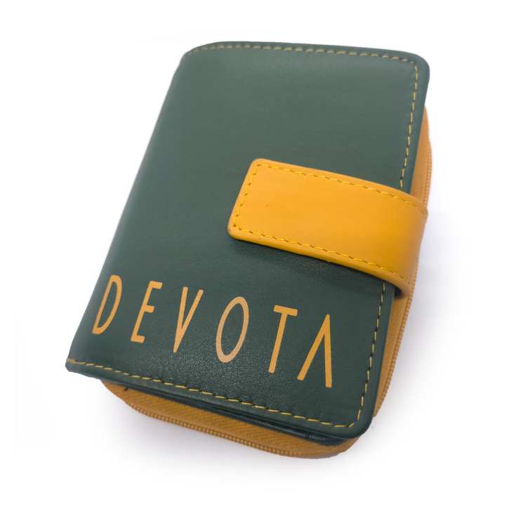 devota & lomba cartera monedero bicolor verde 