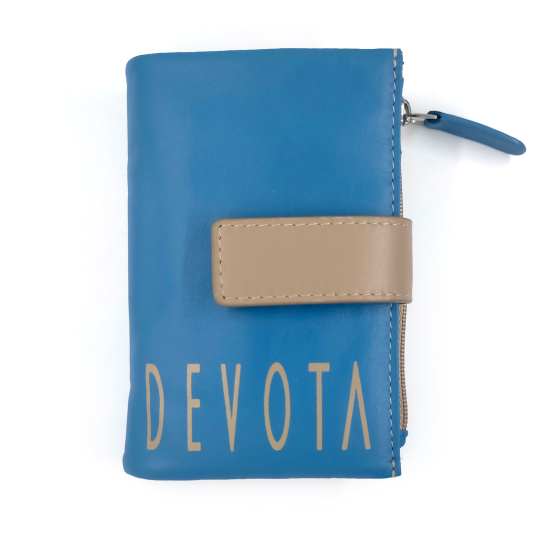 devota & lomba cartera vertical azul piel señora