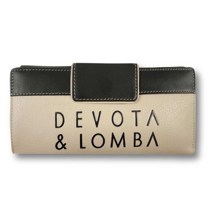 devota & lomba cartera de piel modelo kaori beige-marron