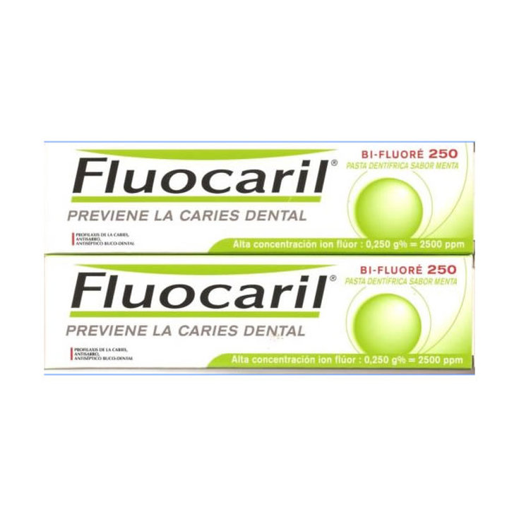 fluocaril pasta dentifrica con sabor de menta 2x125ml