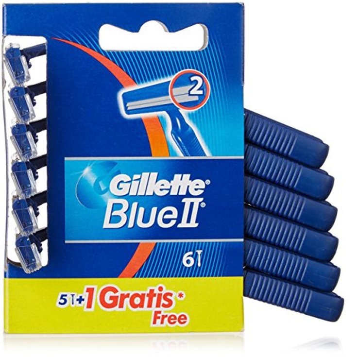 gillette blue ii maquinilla desechable afeitar 5+1 gratis