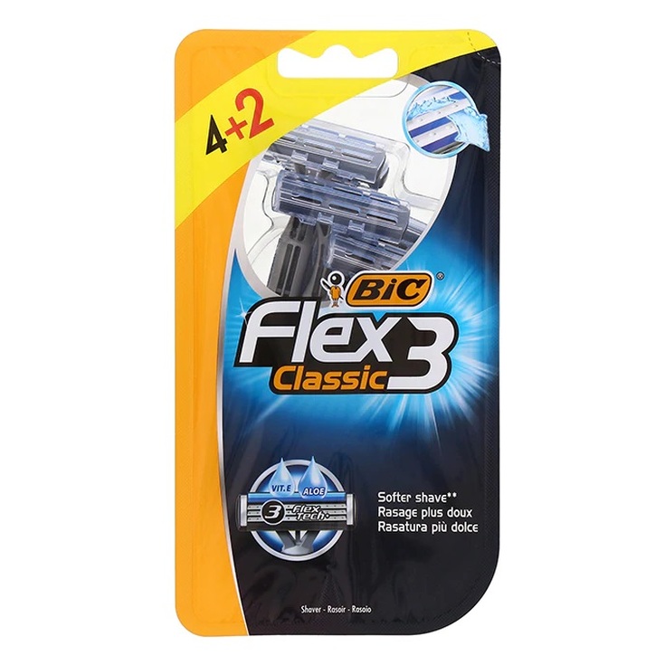 bic flex 3 classic maquinillas desechables 4+2 unidades