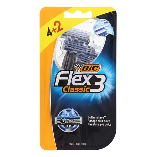 bic flex 3 classic maquinillas desechables 4+2 unidades