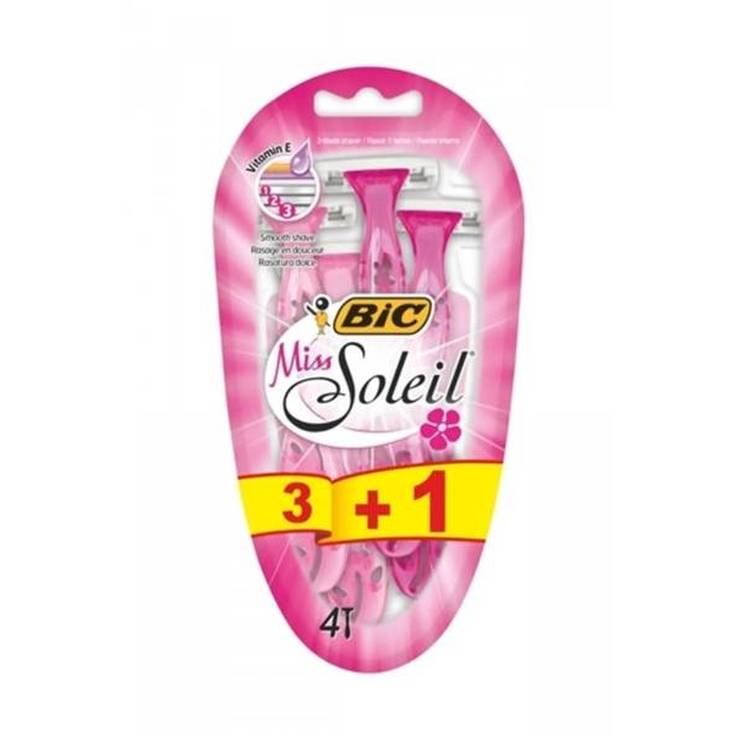 bic miss soleil maquinillas mujer depilacion desechables 3+1 unidades