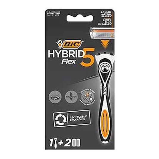 bic hybrid 5 flex maquinilla de afeitar recargable para hombre