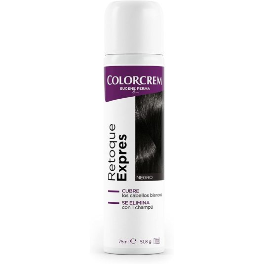 colorcrem retoque express cabellos blancos tono negro spray 75ml