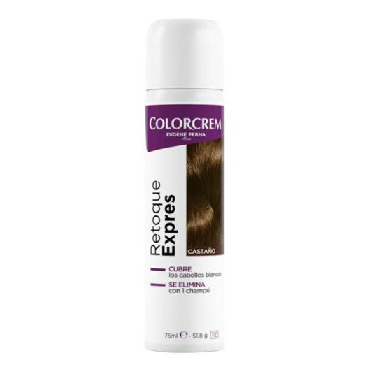colorcrem retoque express cabellos blancos tono castaño spray 5ml