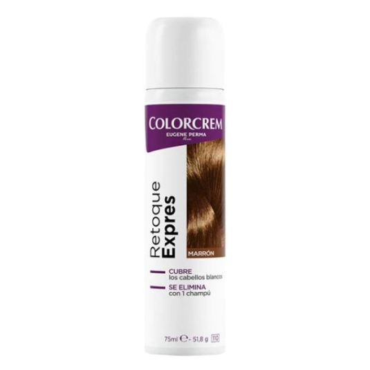 colorcrem retoque express cabellos blancos tono marron spray 75ml