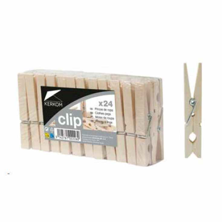 pinza ropa madera grande rozembal 24 uds.