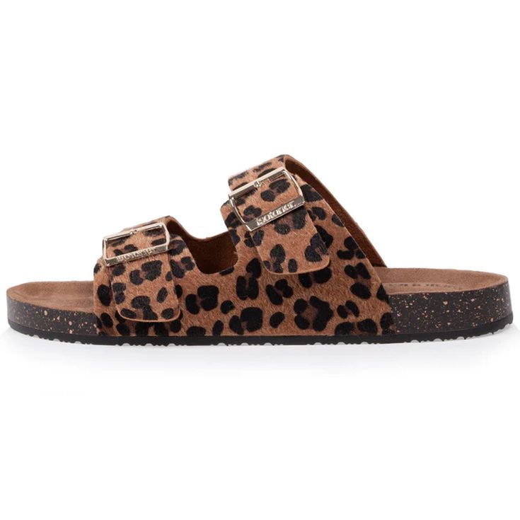 isotoner sandalias mujer doble correa leopardo