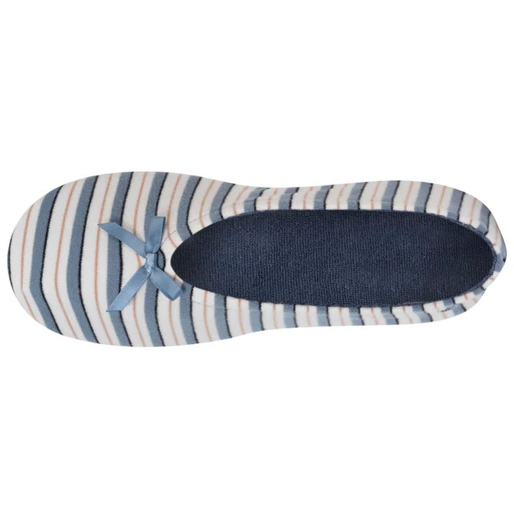 isotoner zapatillas de casa bailarinas rayas azul marino