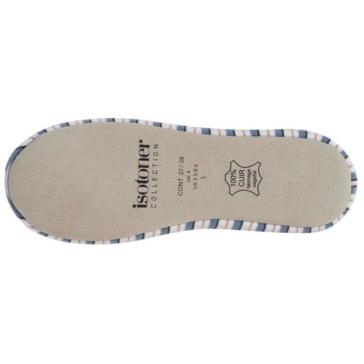 isotoner zapatillas de casa bailarinas rayas azul marino