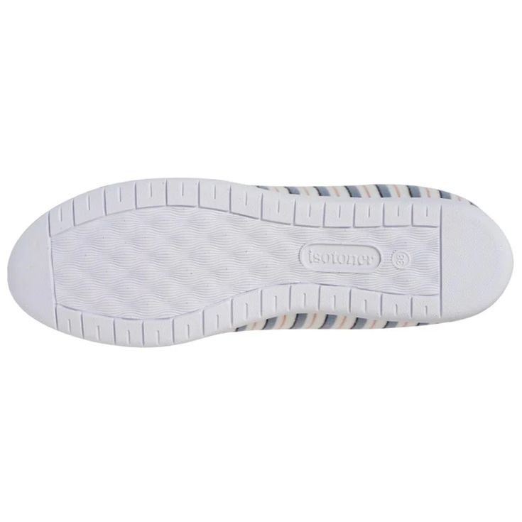 isotoner zapatillas de casa bailarinas rayas azul marino con lazo