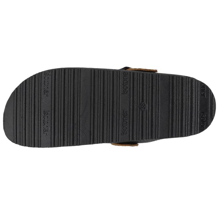 isotoner zuecos mujer negro con tira de leopardo