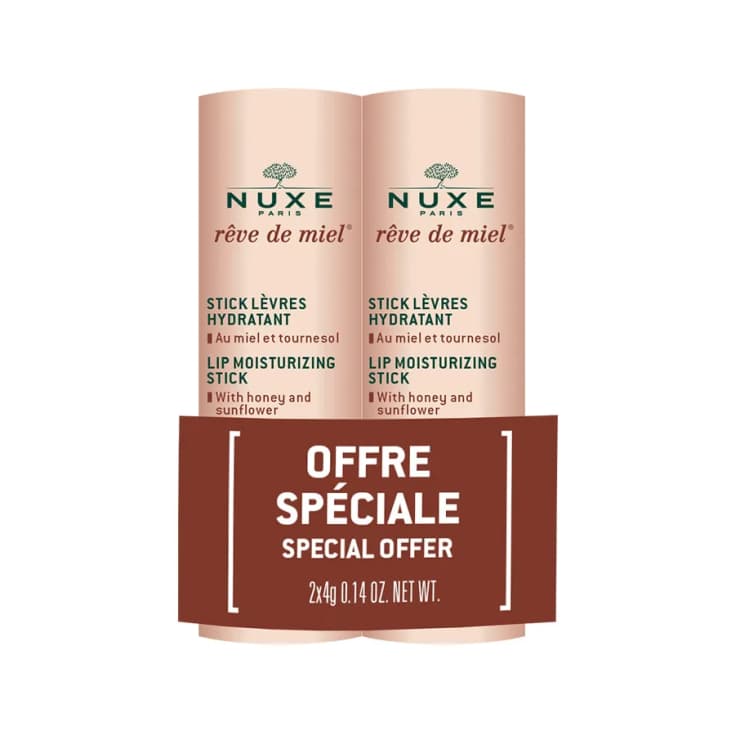 nuxe reve de miel stick labios hidratante duplo 2x4g