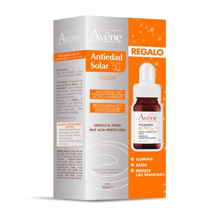 avene solar antiedad con color spf50 50ml + mini serum vitamin activ cg avene solar antiedad con color spf50 50ml + mini serum vitamin activ cg
