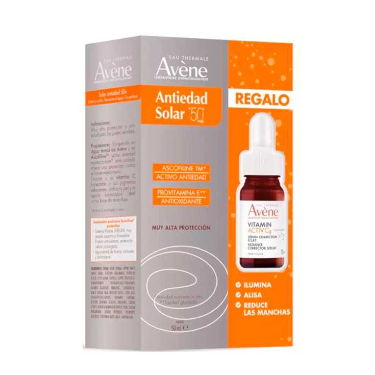 avene solar antiedad spf50 50ml + mini serum vitamin activ cg avene solar antiedad spf50 50ml + mini serum vitamin activ cg