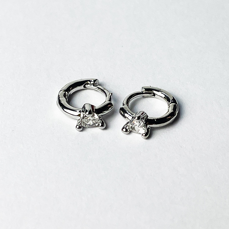 pendientes aro mini plata circonita blanca pendientes aro mini plata circonita blanca
