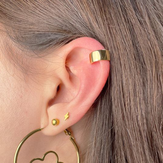 pendiente cuff oreja dorado