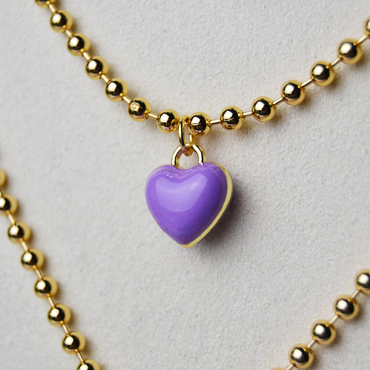 collar cadena dorada charm corazon