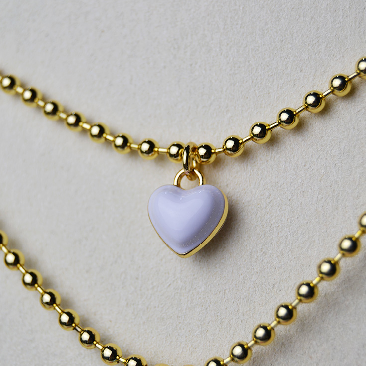 collar cadena dorada charm corazon