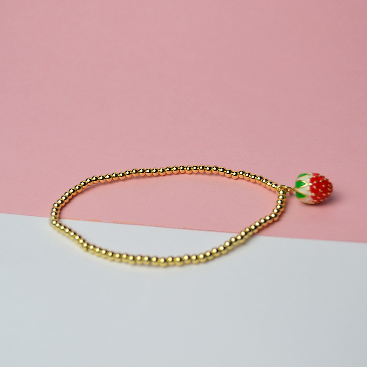 pulsera cadena dorada charm fruta