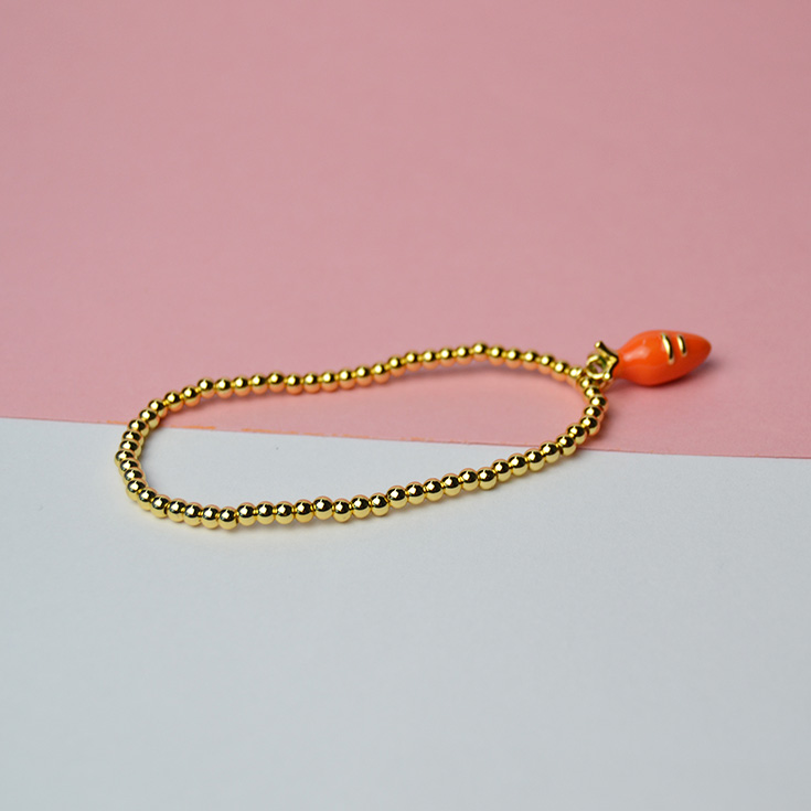 pulsera cadena dorada charm fruta