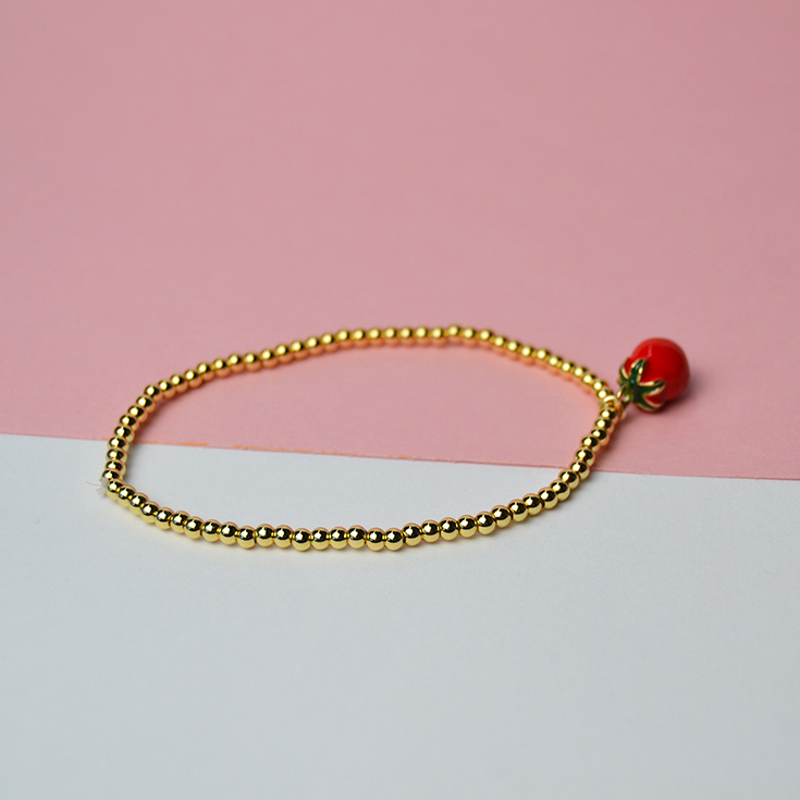 pulsera cadena dorada charm fruta