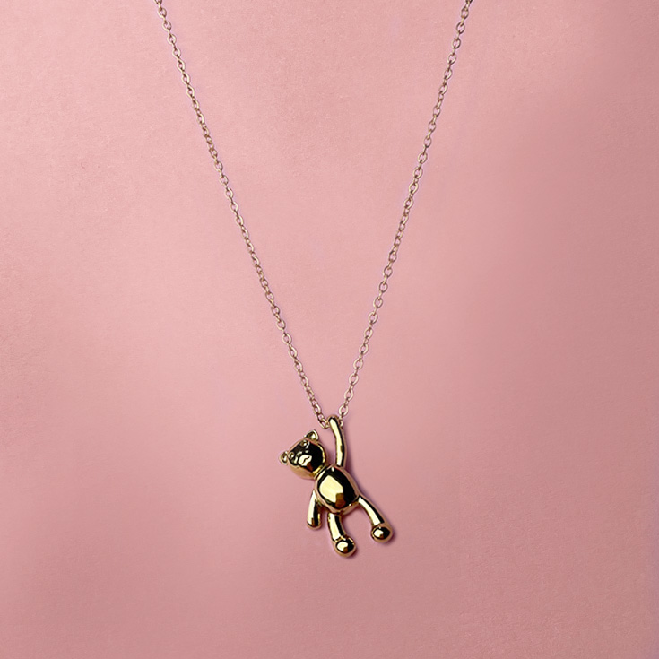 collar osito dorado