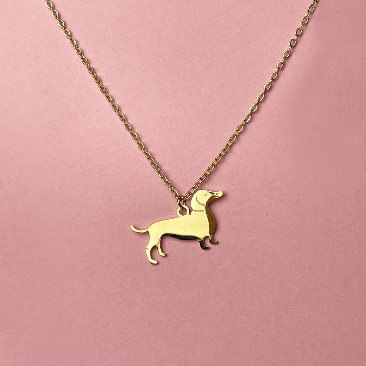 collar perro salchica dorado collar perro salchica dorado