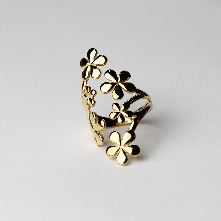 anillo flores dorado anillo flores dorado