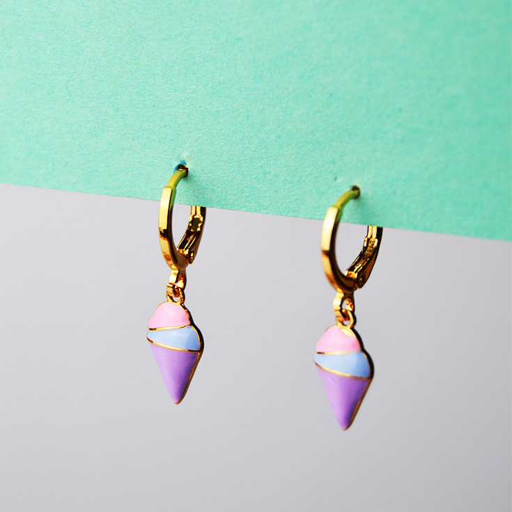 pendientes cortos helado rosa pendientes cortos helado rosa